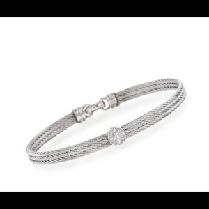 ALOR Classique Gray Cable Bracelet Diamond Accents